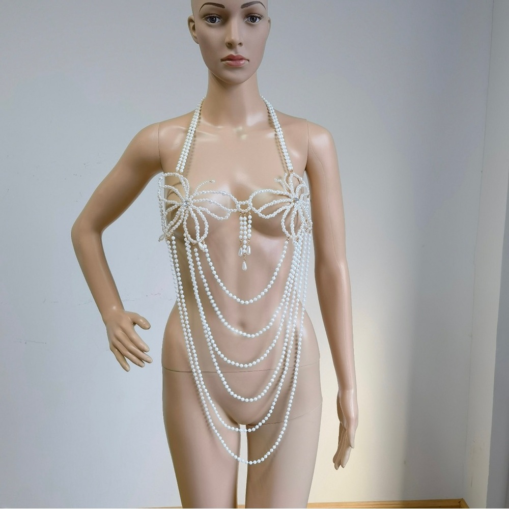 Pearl Bodysuit Body Cosplay Jewelry